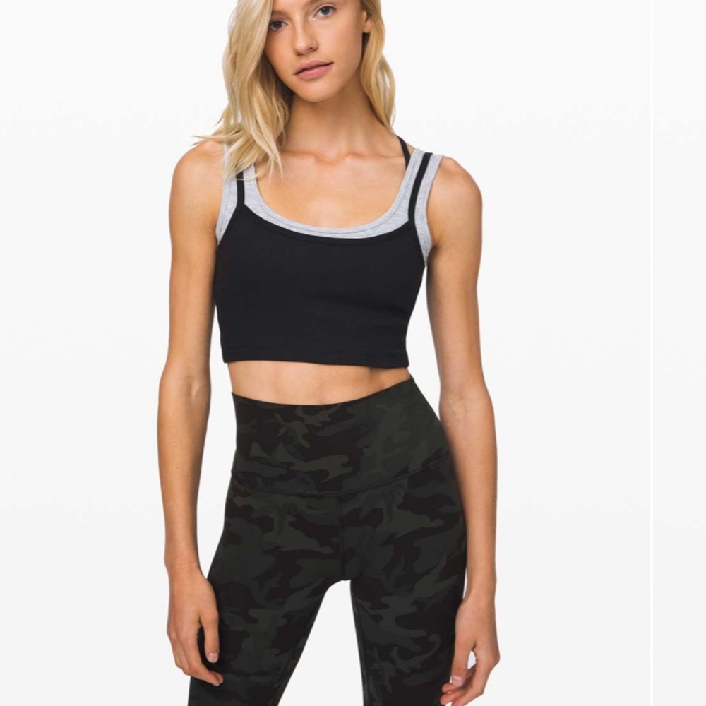 Lululemon Better Best Cropped Tank
Black / Heathered Core Light Grey